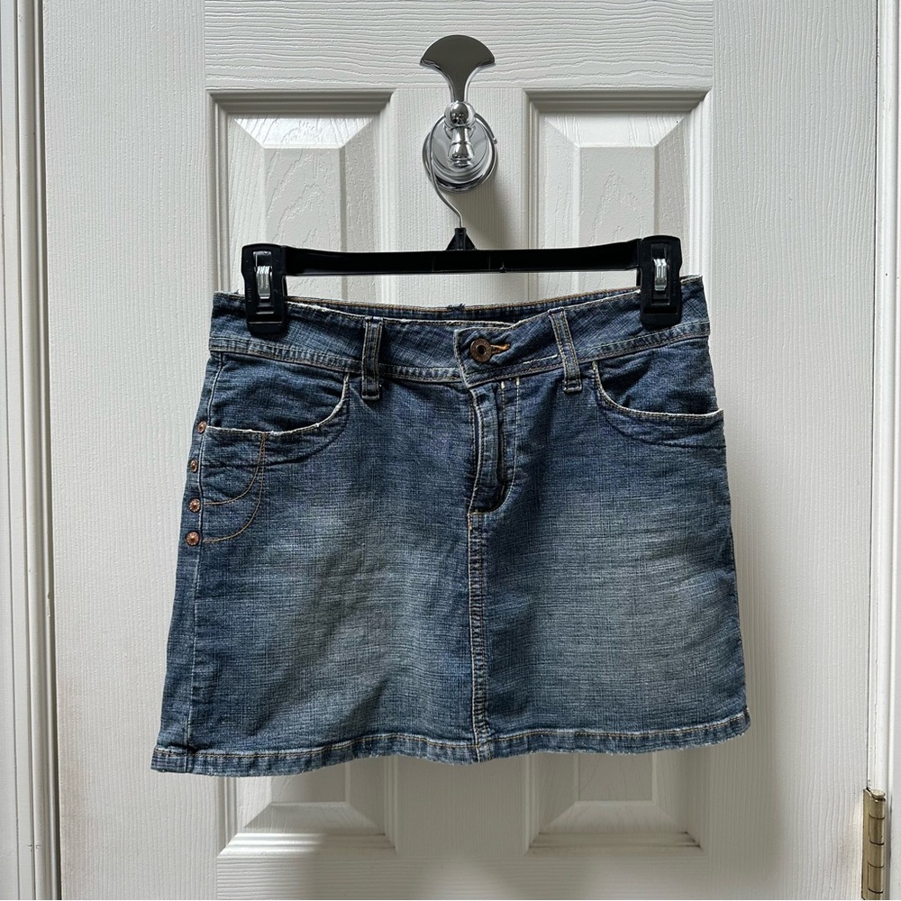 Vintage BONGO Micro Mini Denim Skirt juniors size 1